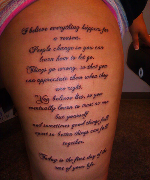 Script Cursive On Thigh Tattoo Script Cursive On Thigh Tattoo
