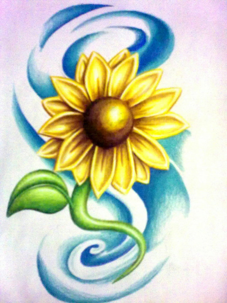 Butterfly And Sunflower Tattoo Designs Butterfly And Sunflower Tattoo Designs